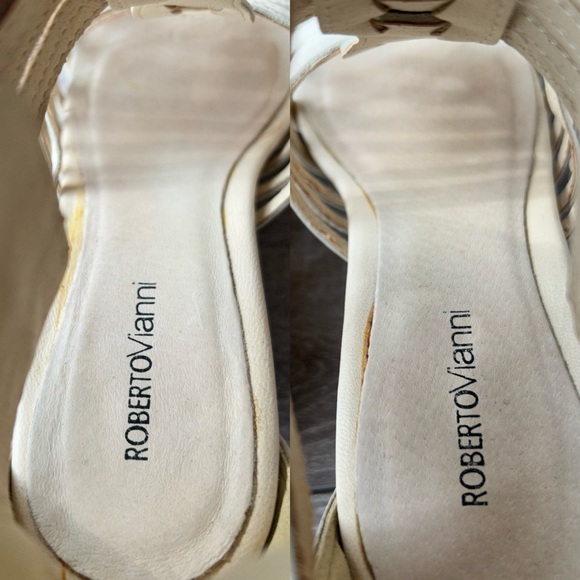 Roberto Vianni Gladiator Wedge  Sandals in Ivory - Picture 13 of 15